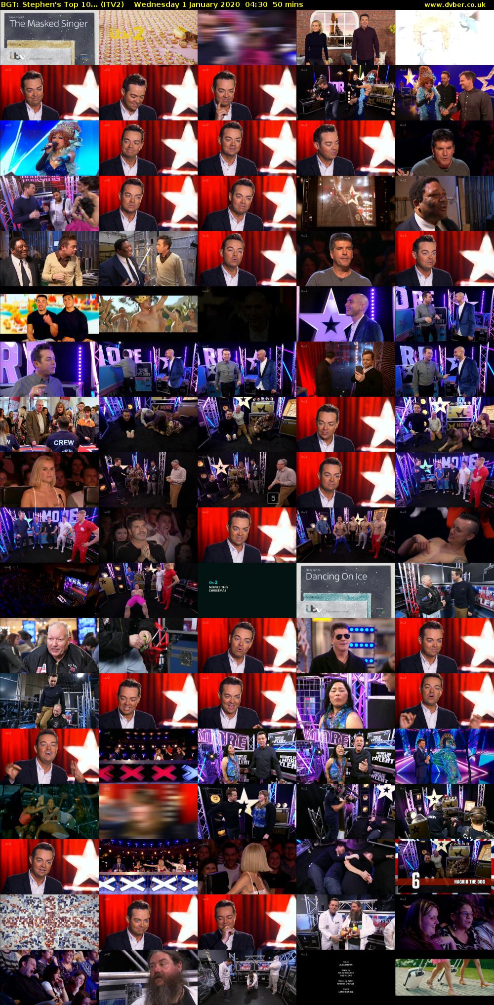 BGT: Stephen's Top 10... (ITV2) Wednesday 1 January 2020 04:30 - 05:20