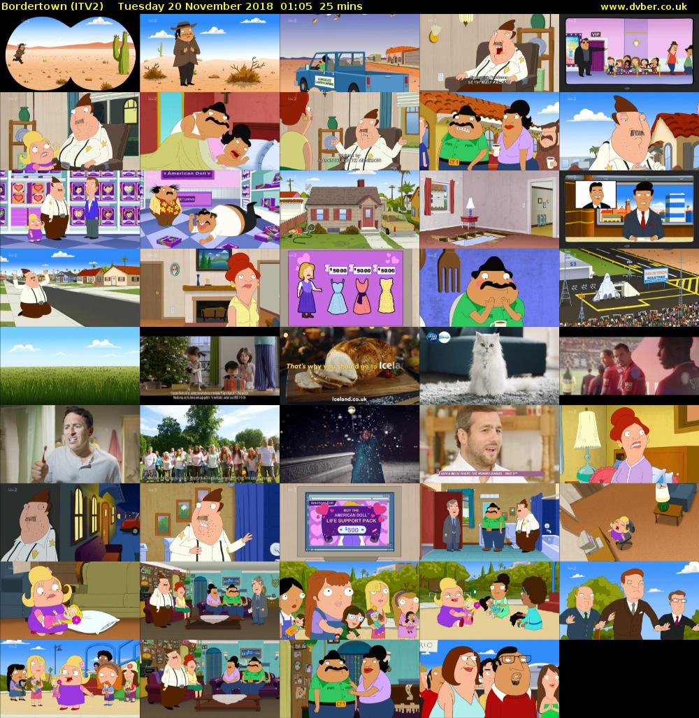 Bordertown (ITV2) Tuesday 20 November 2018 01:05 - 01:30