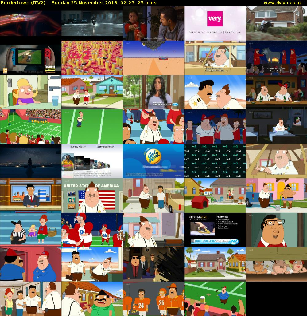 Bordertown (ITV2) Sunday 25 November 2018 02:25 - 02:50