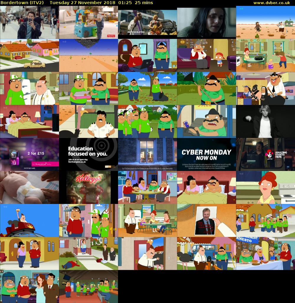 Bordertown (ITV2) Tuesday 27 November 2018 01:25 - 01:50