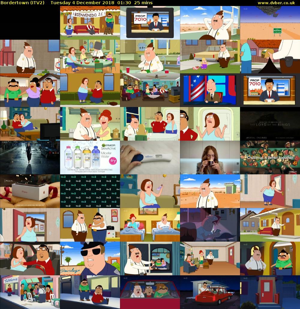 Bordertown (ITV2) Tuesday 4 December 2018 01:30 - 01:55