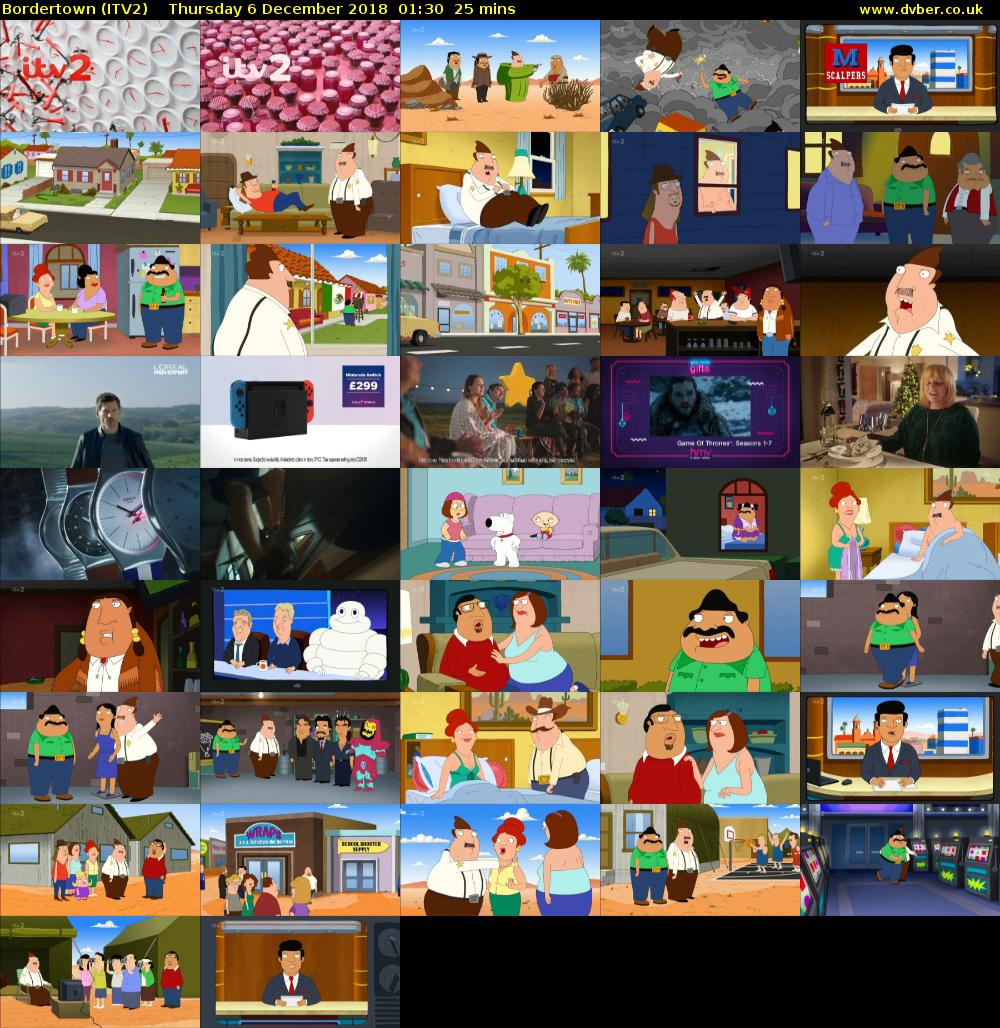 Bordertown (ITV2) Thursday 6 December 2018 01:30 - 01:55