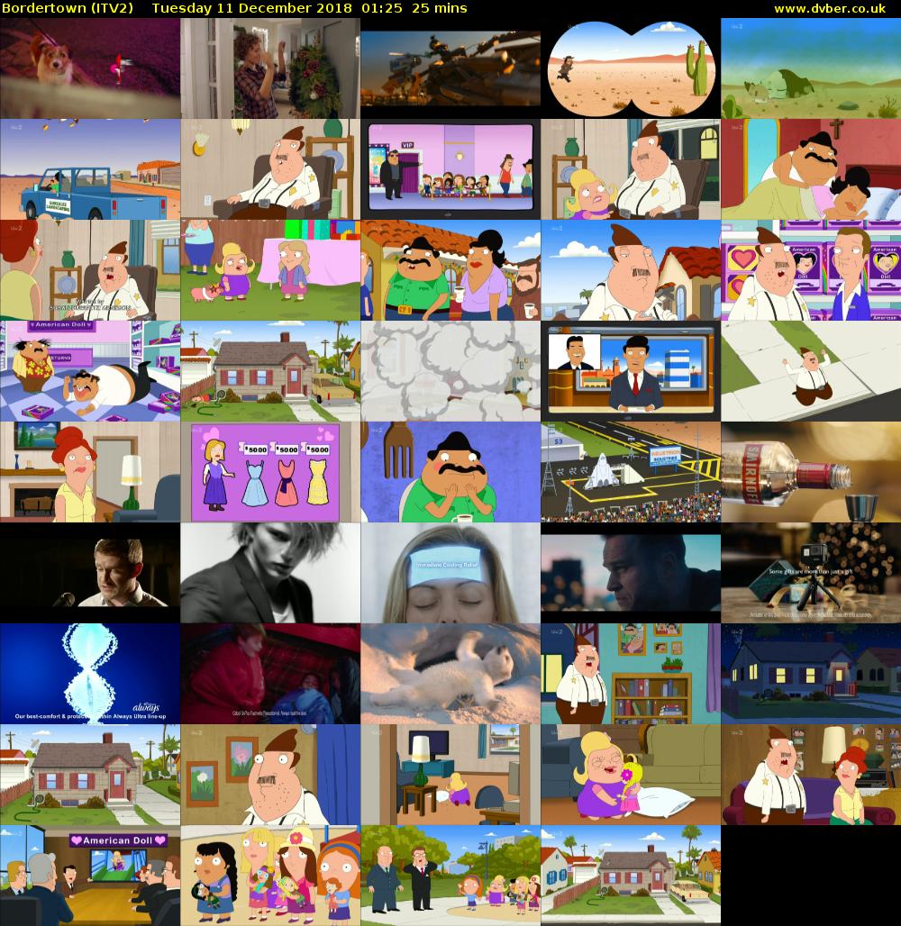 Bordertown (ITV2) Tuesday 11 December 2018 01:25 - 01:50