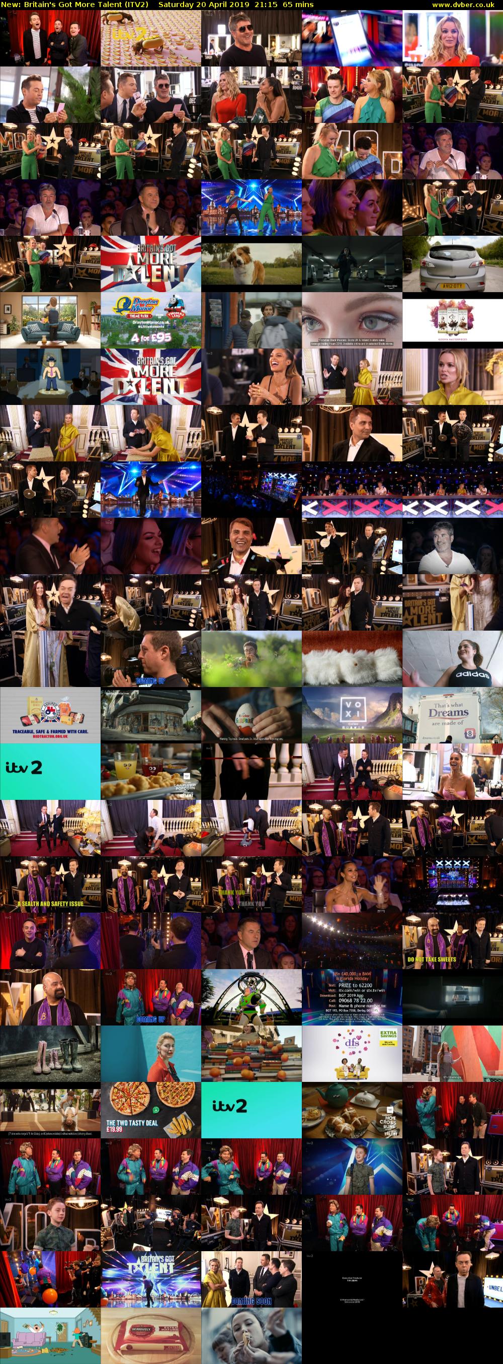 Britain's Got More Talent (ITV2) Saturday 20 April 2019 21:15 - 22:20