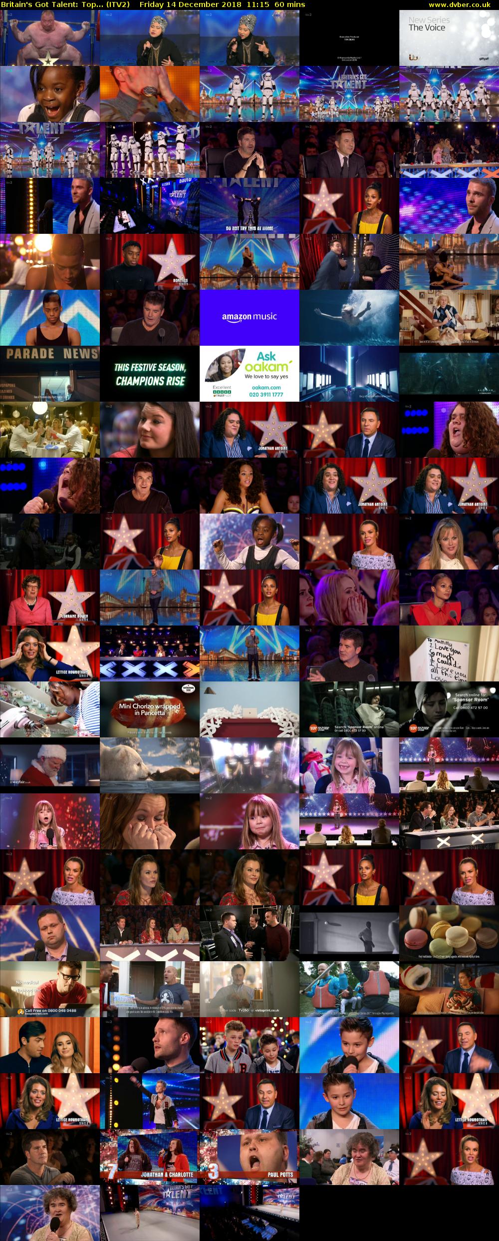 Britain's Got Talent: Top... (ITV2) Friday 14 December 2018 11:15 - 12:15