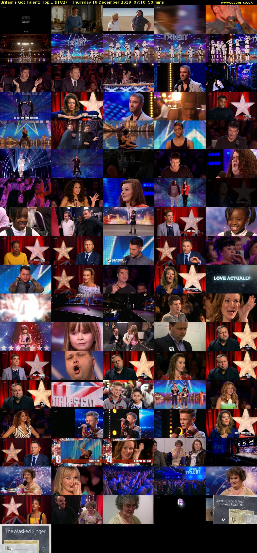 Britain's Got Talent: Top... (ITV2) Thursday 19 December 2019 07:10 - 08:00