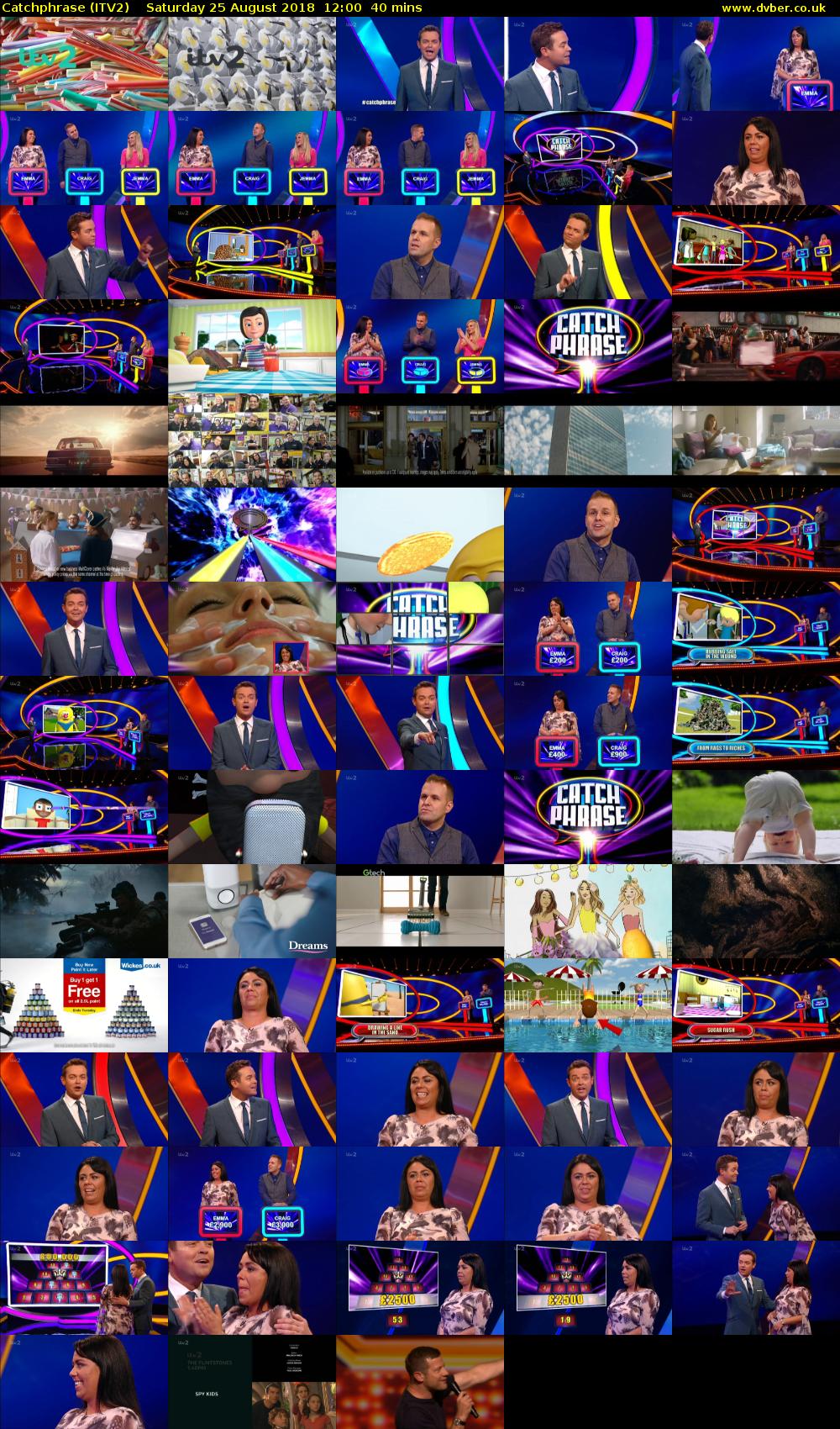 Catchphrase (ITV2) Saturday 25 August 2018 12:00 - 12:40