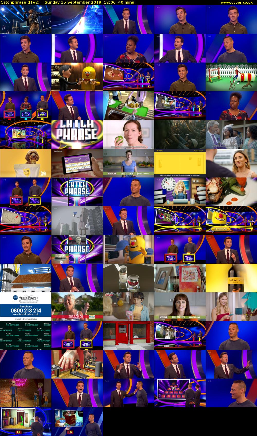 Catchphrase (ITV2) Sunday 15 September 2019 12:00 - 12:40