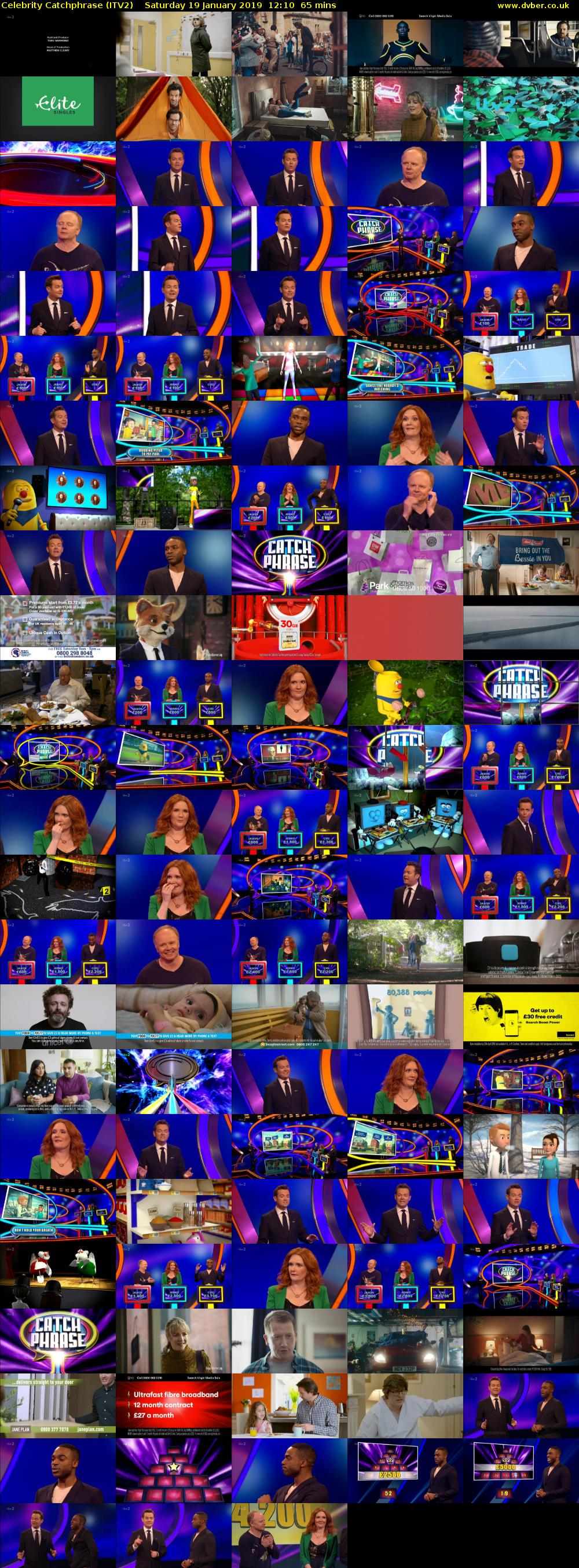 Celebrity Catchphrase (ITV2) Saturday 19 January 2019 12:10 - 13:15