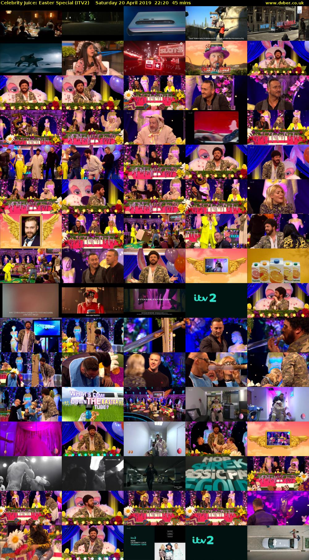 Celebrity Juice: Easter Special (ITV2) Saturday 20 April 2019 22:20 - 23:05