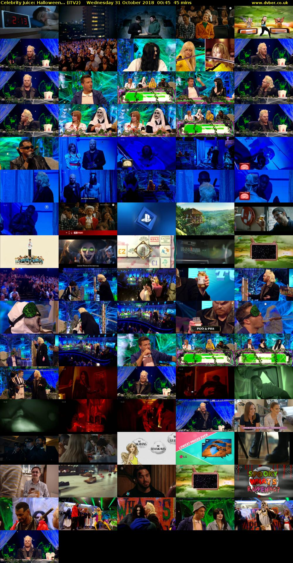Celebrity Juice: Halloween... (ITV2) Wednesday 31 October 2018 00:45 - 01:30