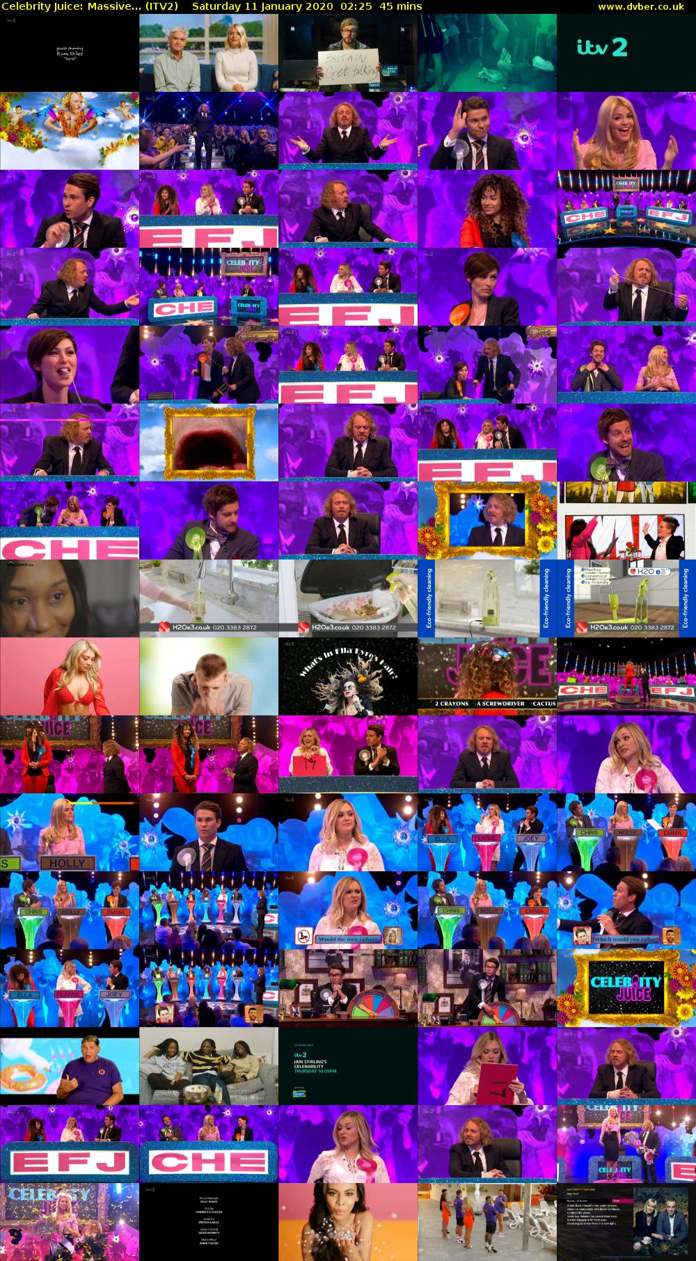 Celebrity Juice: Massive... (ITV2) Saturday 11 January 2020 02:25 - 03:10