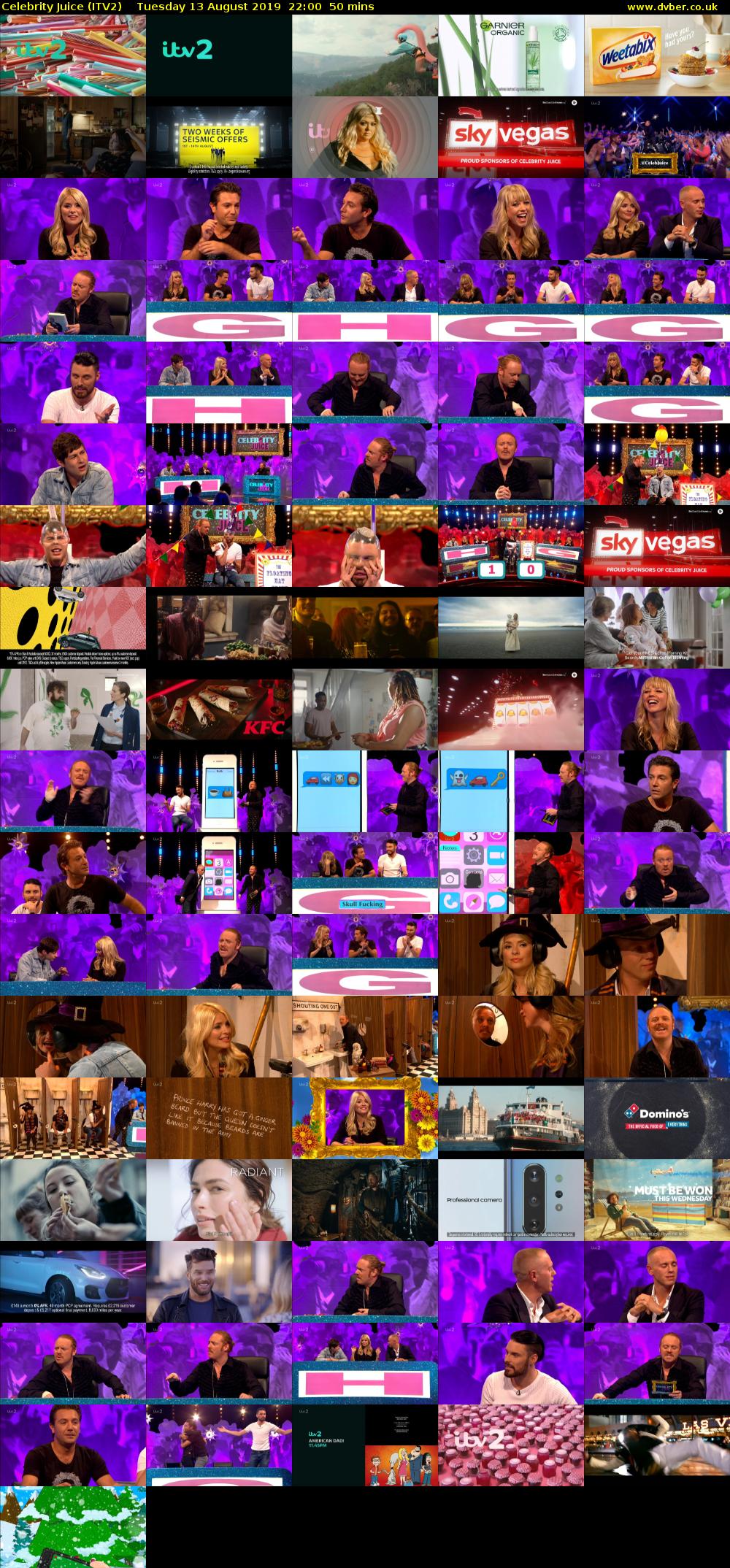 Celebrity Juice (ITV2) Tuesday 13 August 2019 22:00 - 22:50