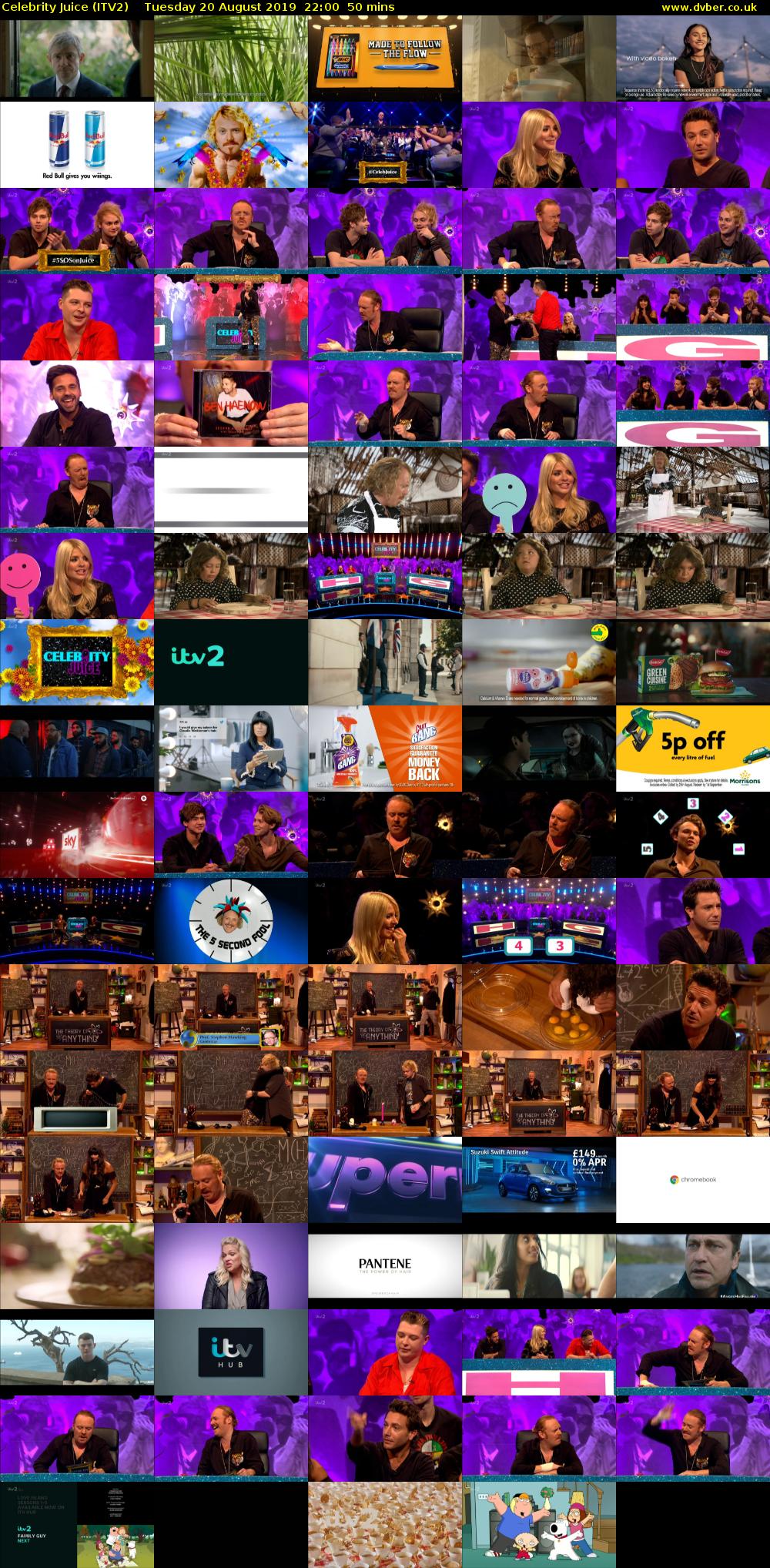 Celebrity Juice (ITV2) Tuesday 20 August 2019 22:00 - 22:50