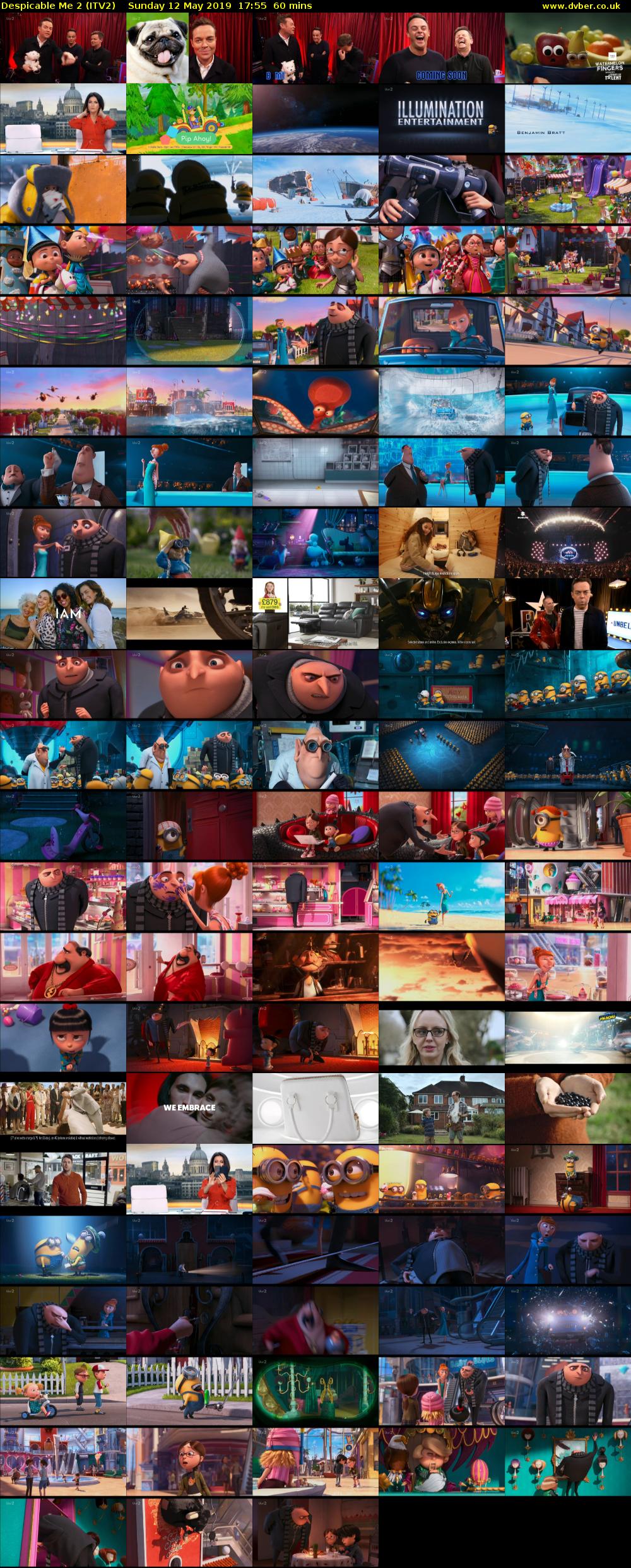 Despicable Me 2 (ITV2) Sunday 12 May 2019 17:55 - 18:55