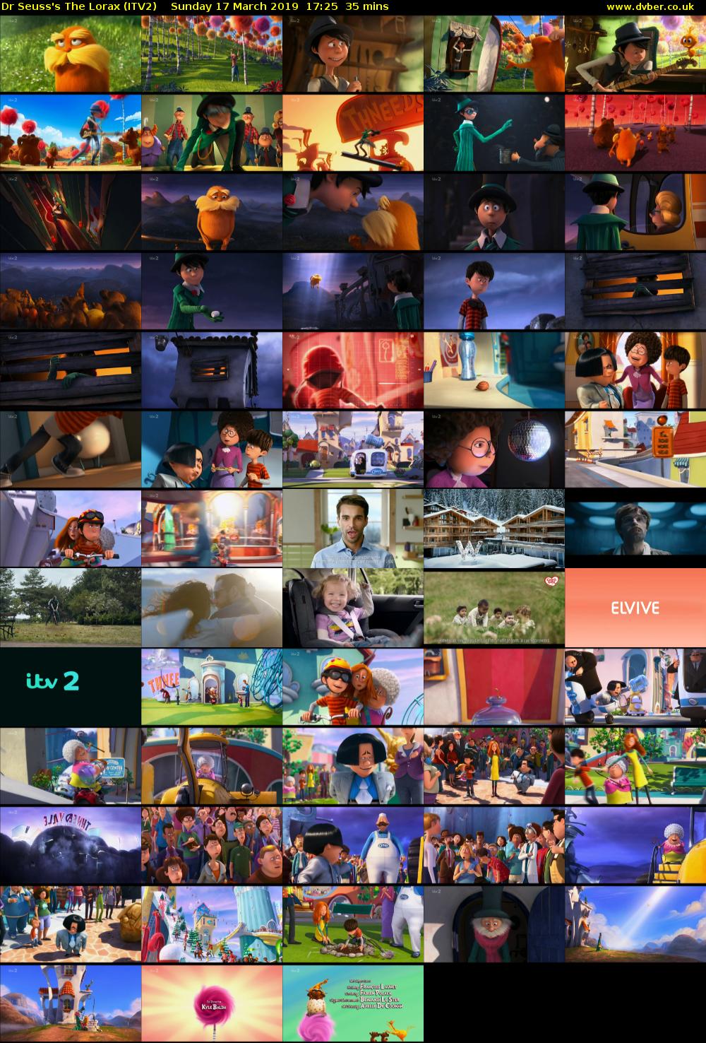 Dr Seuss's The Lorax (ITV2) Sunday 17 March 2019 17:25 - 18:00