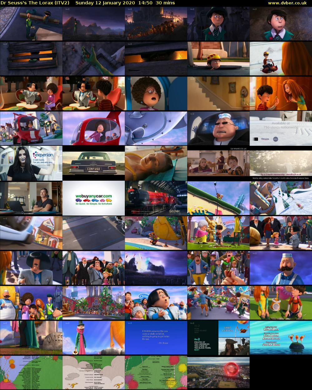 Dr Seuss's The Lorax (ITV2) Sunday 12 January 2020 14:50 - 15:20