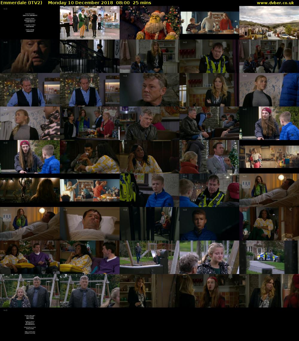 Emmerdale (ITV2) Monday 10 December 2018 08:00 - 08:25