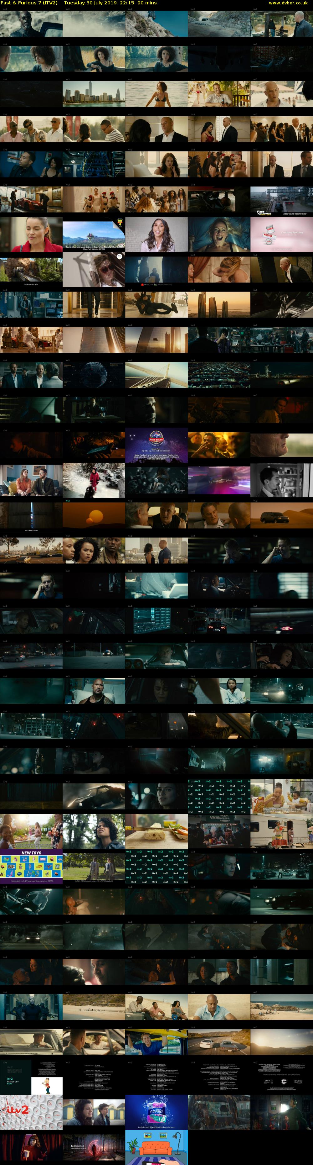Fast & Furious 7 (ITV2) Tuesday 30 July 2019 22:15 - 23:45