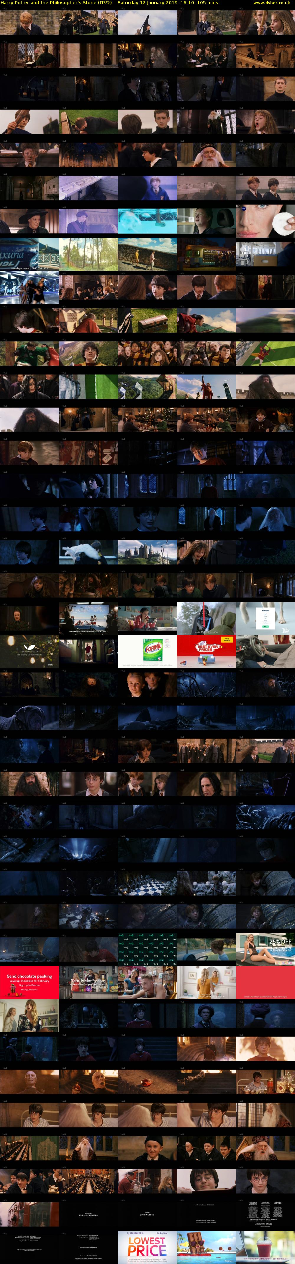 Harry Potter and the Philosopher's Stone (ITV2) Saturday 12 January 2019 16:10 - 17:55