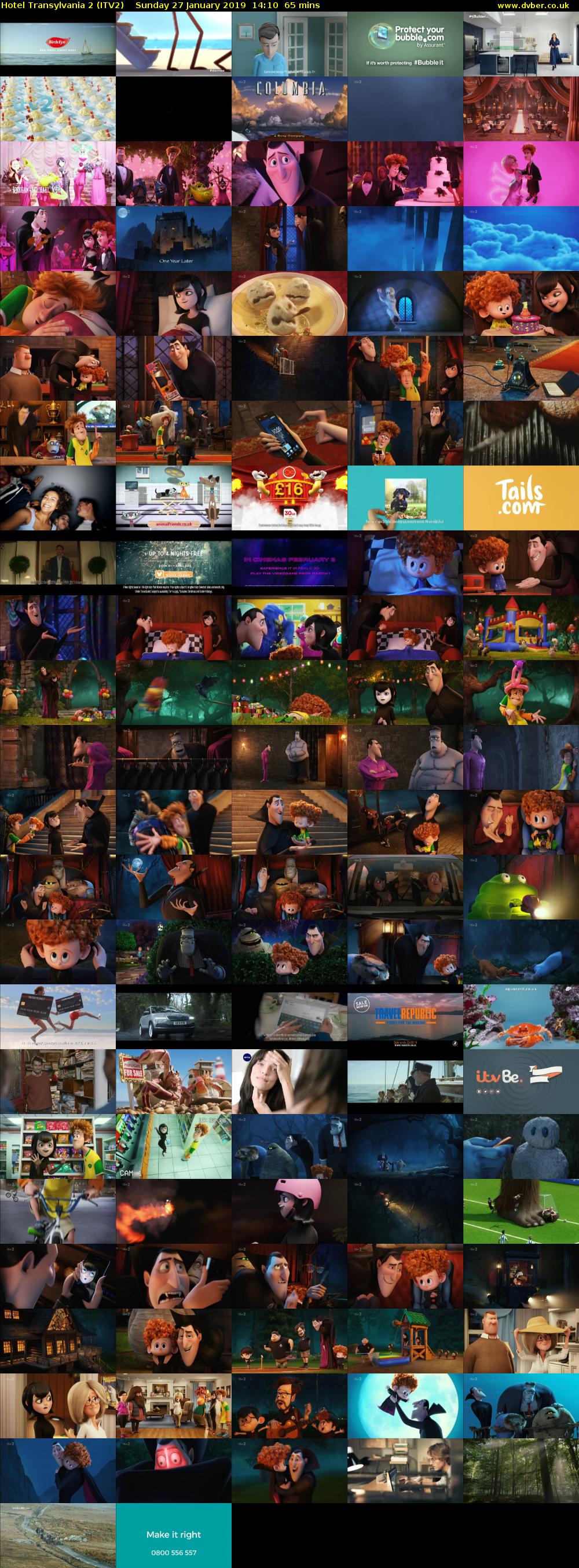 Hotel Transylvania 2 (ITV2) Sunday 27 January 2019 14:10 - 15:15