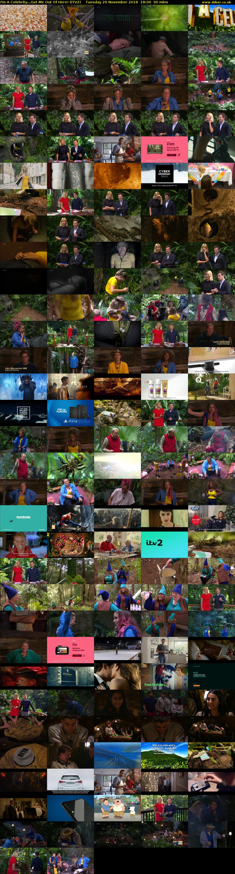 I'm A Celebrity...Get Me Out Of Here! (ITV2) Tuesday 20 November 2018 18:00 - 19:30