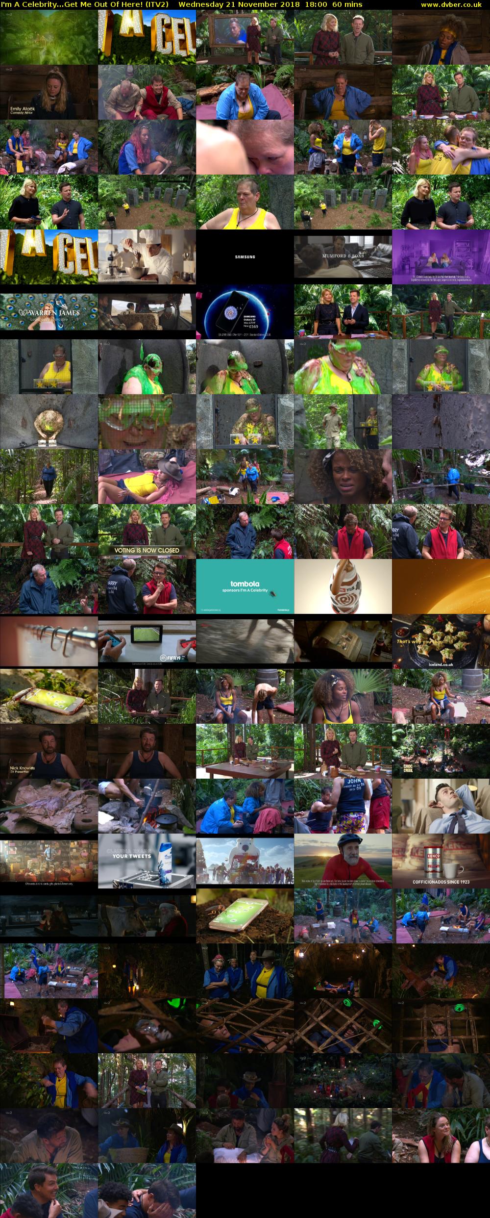I'm A Celebrity...Get Me Out Of Here! (ITV2) Wednesday 21 November 2018 18:00 - 19:00