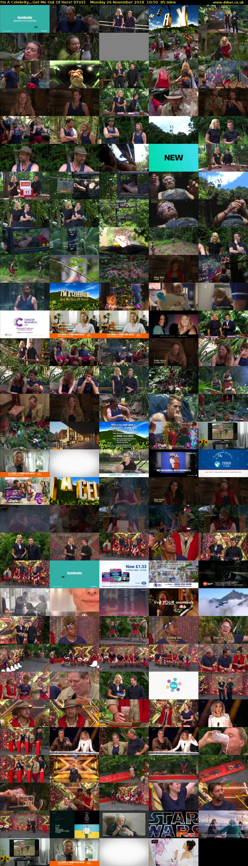 I'm A Celebrity...Get Me Out Of Here! (ITV2) Monday 26 November 2018 10:50 - 12:15