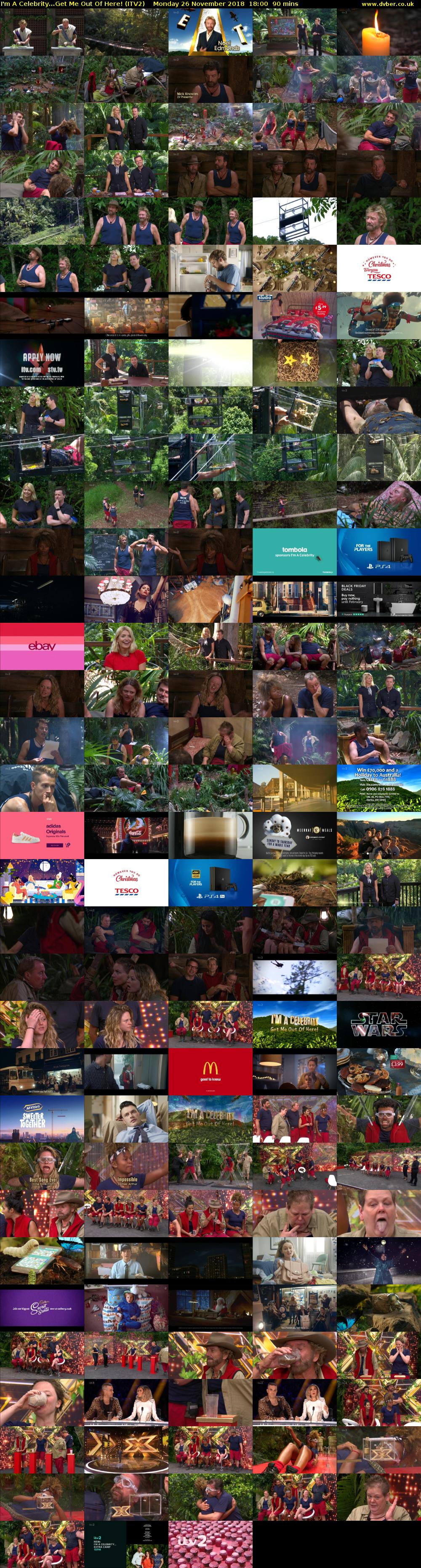 I'm A Celebrity...Get Me Out Of Here! (ITV2) Monday 26 November 2018 18:00 - 19:30