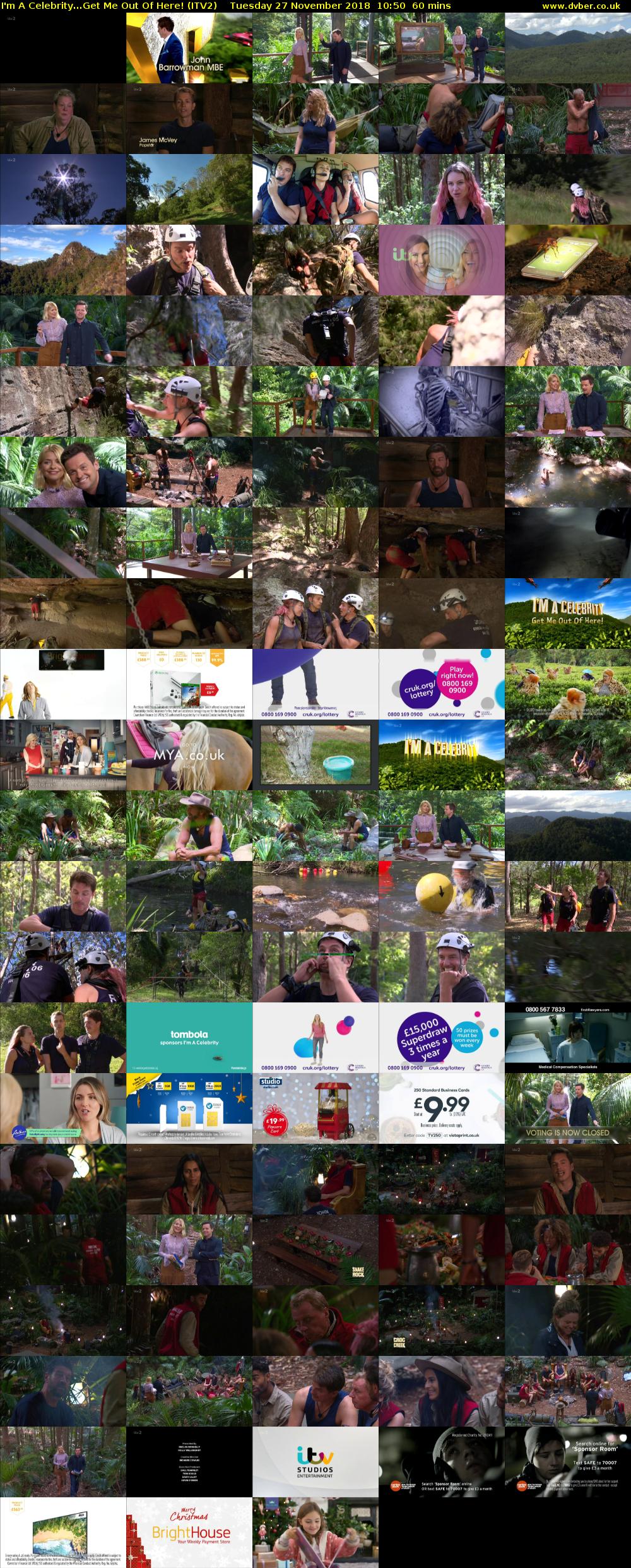 I'm A Celebrity...Get Me Out Of Here! (ITV2) Tuesday 27 November 2018 10:50 - 11:50