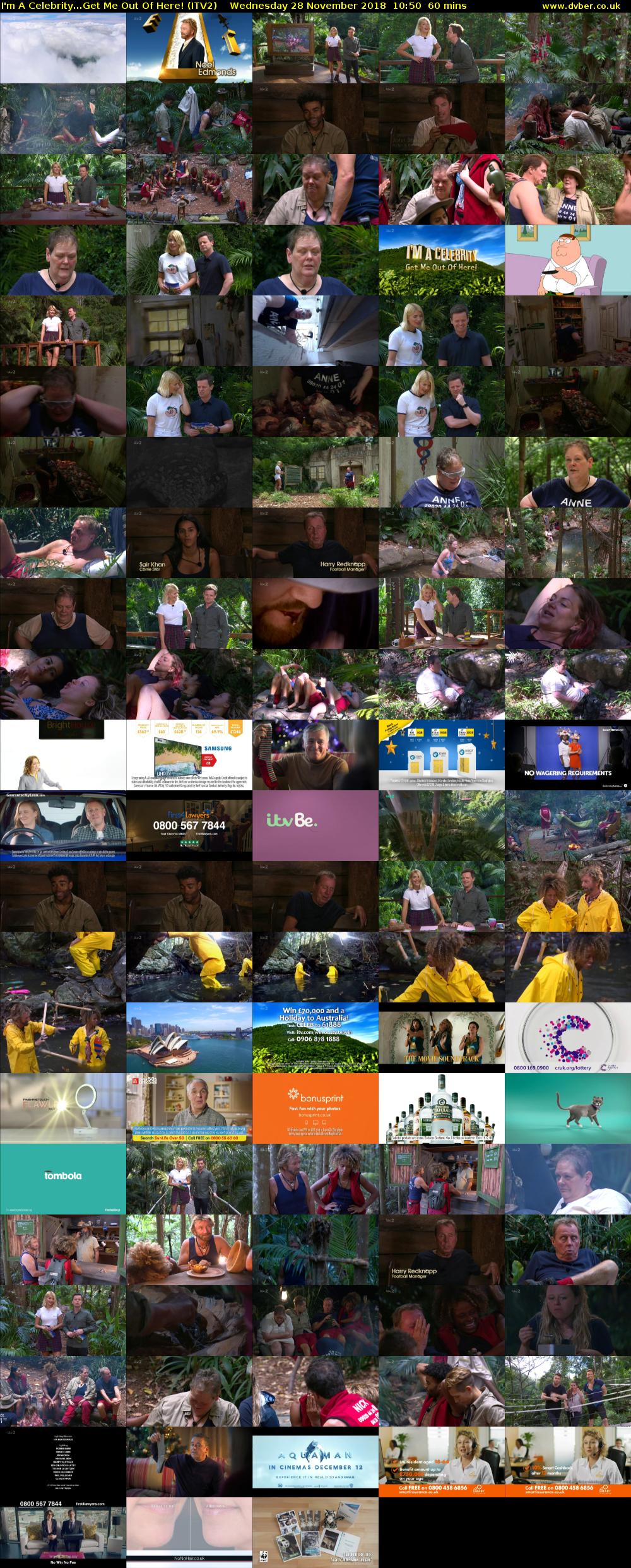 I'm A Celebrity...Get Me Out Of Here! (ITV2) Wednesday 28 November 2018 10:50 - 11:50