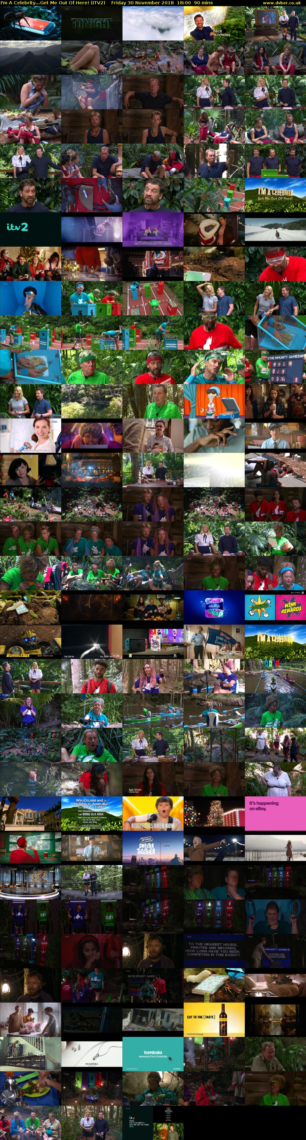 I'm A Celebrity...Get Me Out Of Here! (ITV2) Friday 30 November 2018 18:00 - 19:30