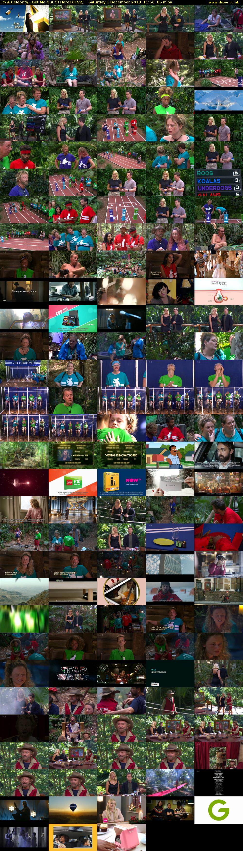 I'm A Celebrity...Get Me Out Of Here! (ITV2) Saturday 1 December 2018 11:50 - 13:15