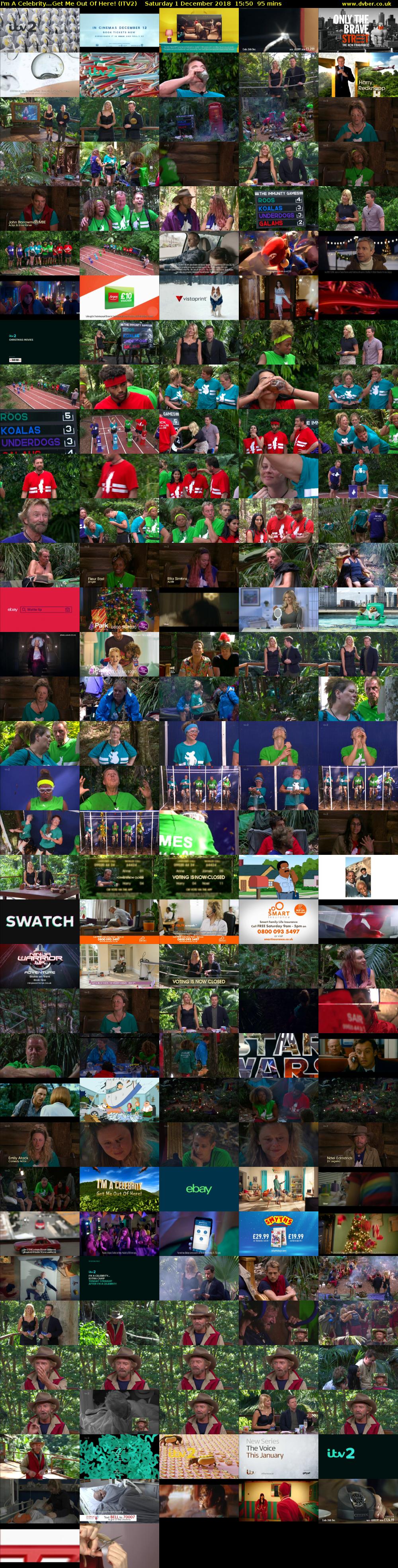 I'm A Celebrity...Get Me Out Of Here! (ITV2) Saturday 1 December 2018 15:50 - 17:25