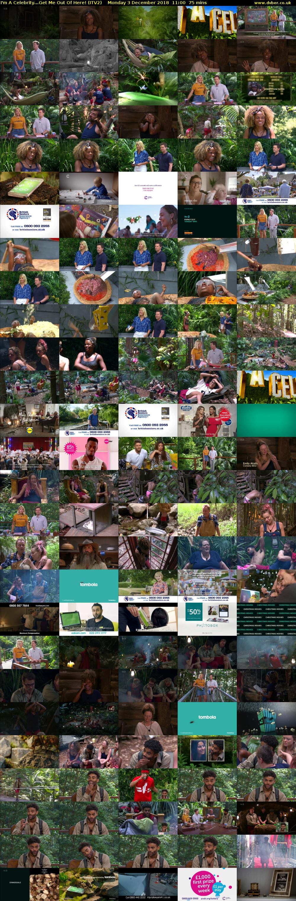 I'm A Celebrity...Get Me Out Of Here! (ITV2) Monday 3 December 2018 11:00 - 12:15