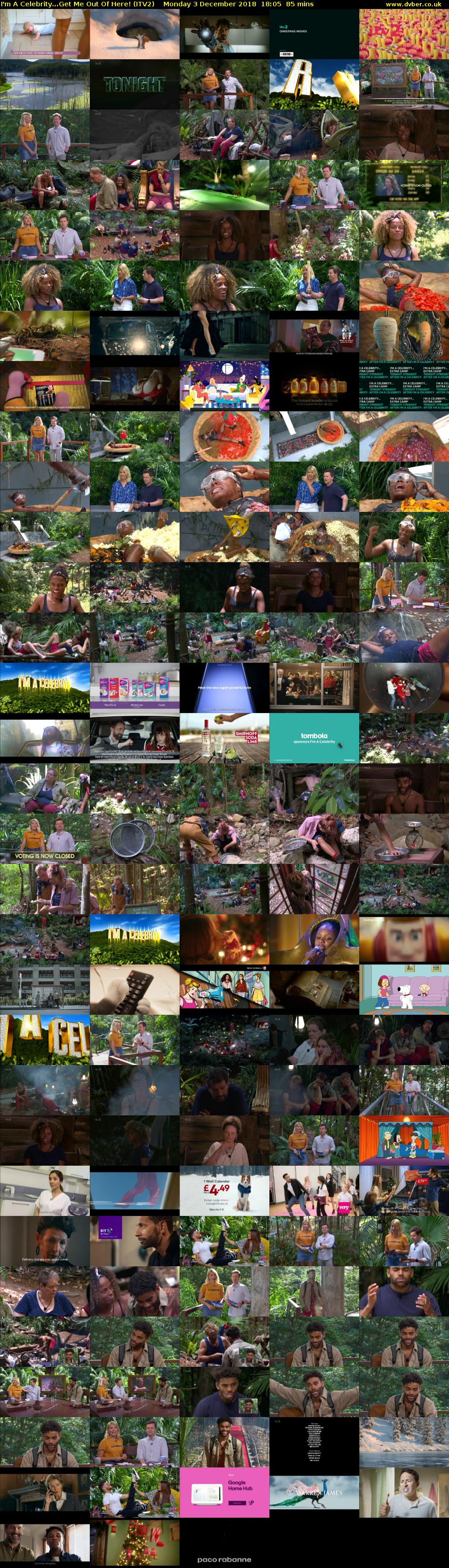 I'm A Celebrity...Get Me Out Of Here! (ITV2) Monday 3 December 2018 18:05 - 19:30