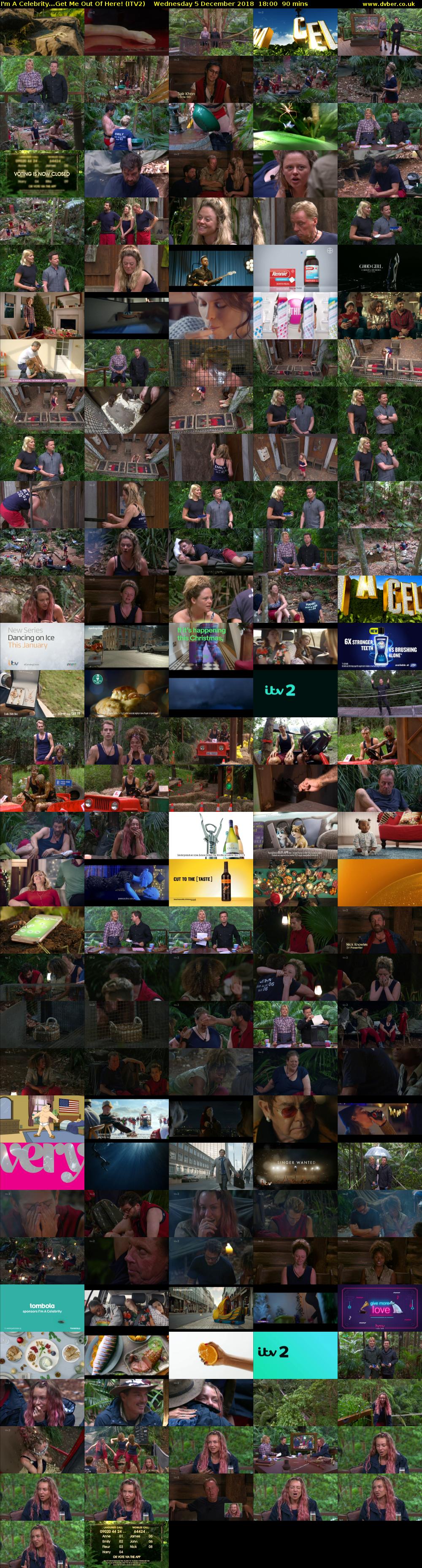 I'm A Celebrity...Get Me Out Of Here! (ITV2) Wednesday 5 December 2018 18:00 - 19:30