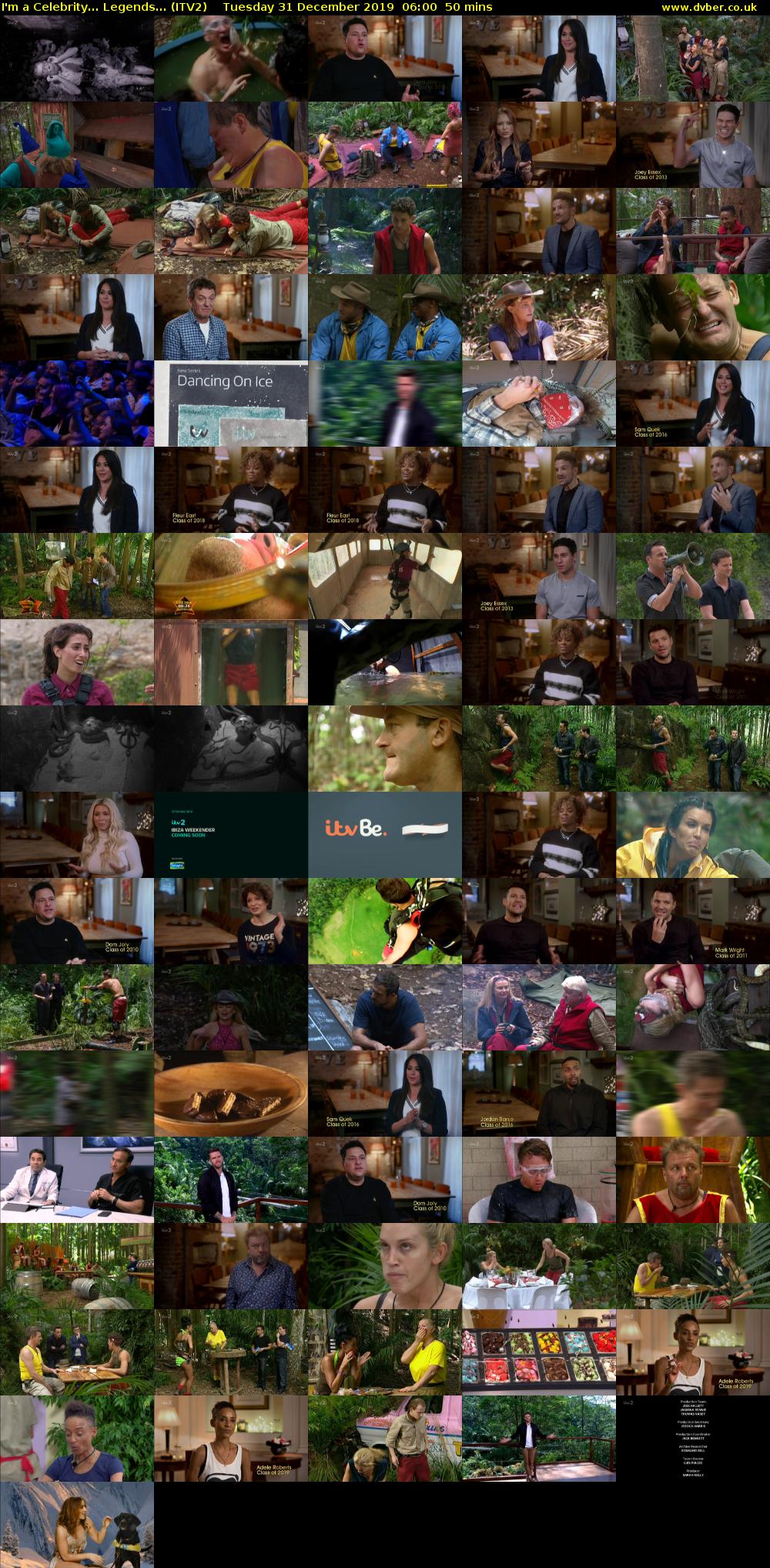 I'm a Celebrity... Legends... (ITV2) Tuesday 31 December 2019 06:00 - 06:50