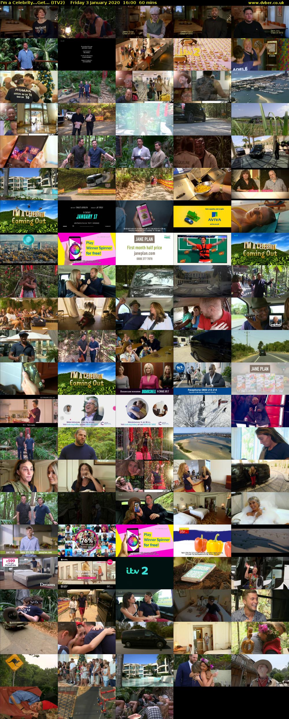 I'm a Celebrity...Get... (ITV2) Friday 3 January 2020 16:00 - 17:00
