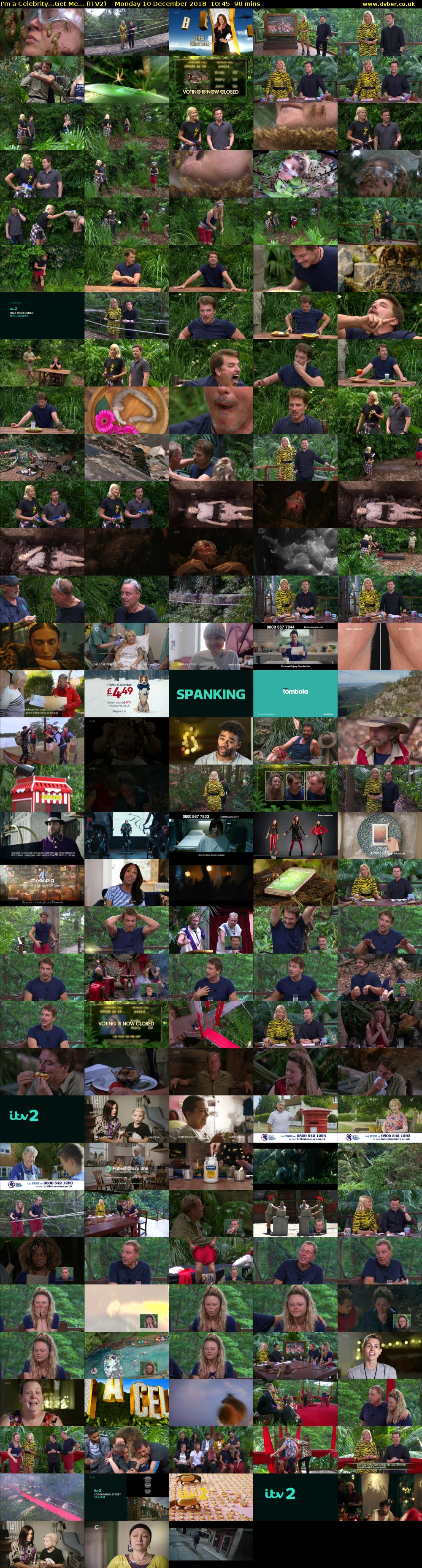 I'm a Celebrity...Get Me... (ITV2) Monday 10 December 2018 10:45 - 12:15