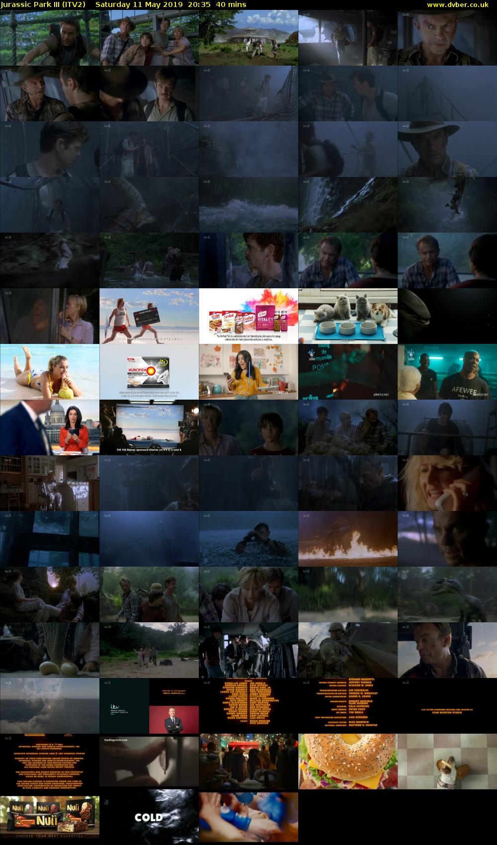 Jurassic Park III (ITV2) Saturday 11 May 2019 20:35 - 21:15