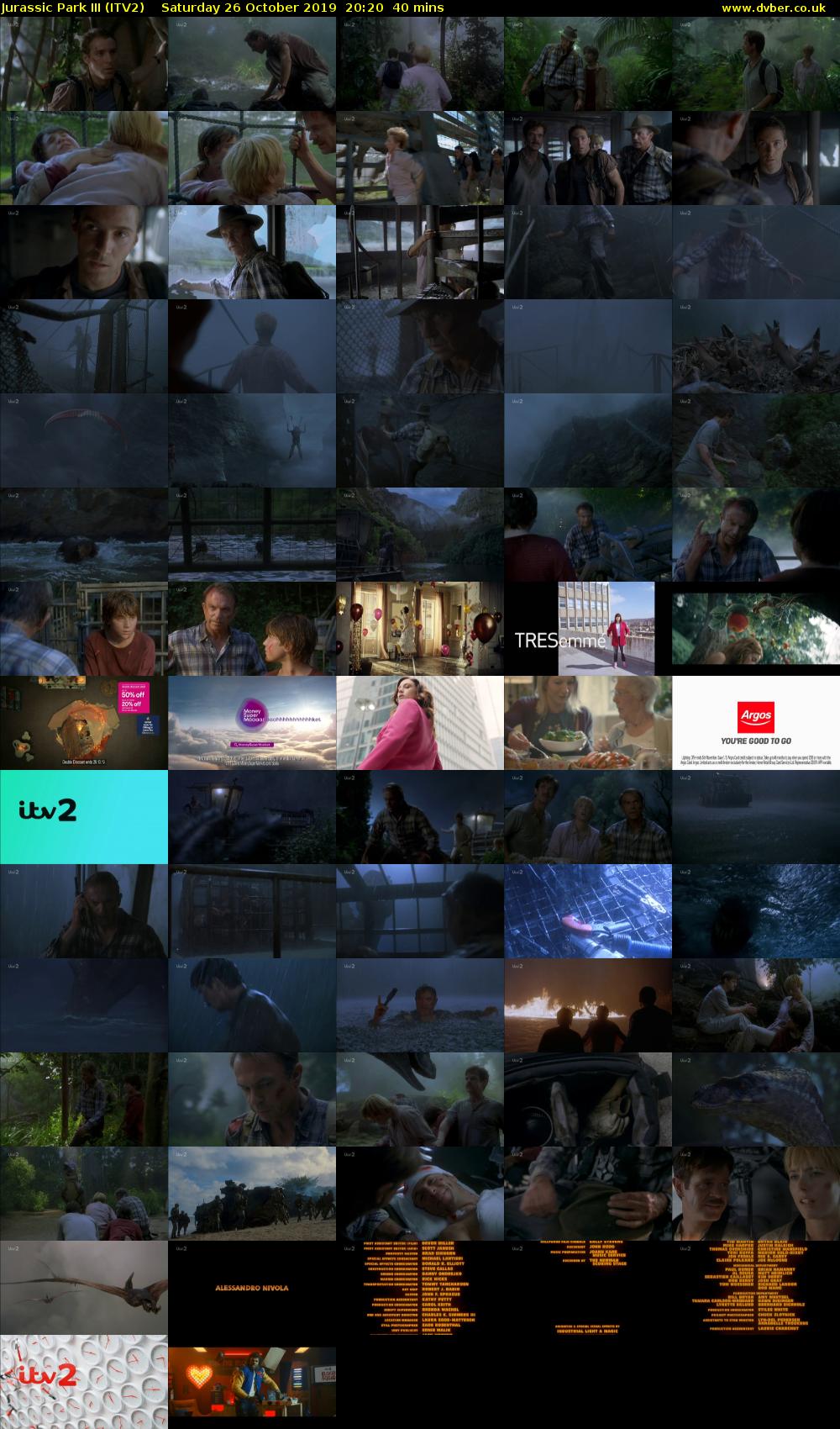Jurassic Park III (ITV2) Saturday 26 October 2019 20:20 - 21:00