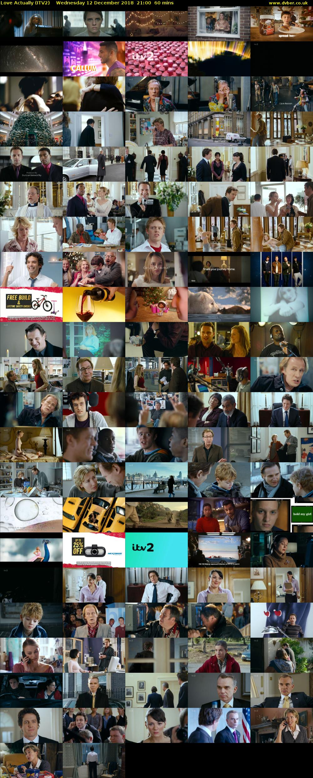 Love Actually (ITV2) Wednesday 12 December 2018 21:00 - 22:00