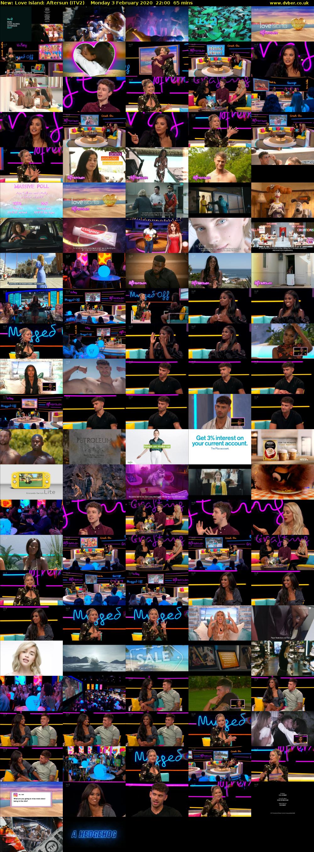 Love Island: Aftersun (ITV2) Monday 3 February 2020 22:00 - 23:05