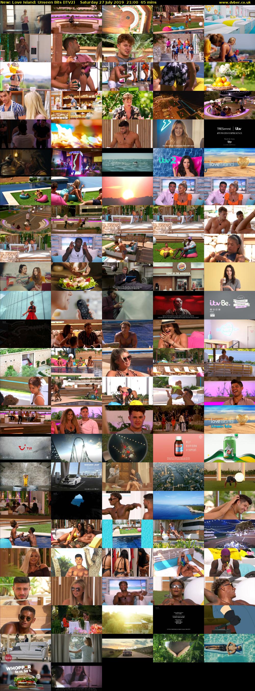 Love Island: Unseen Bits (ITV2) Saturday 27 July 2019 21:00 - 22:05