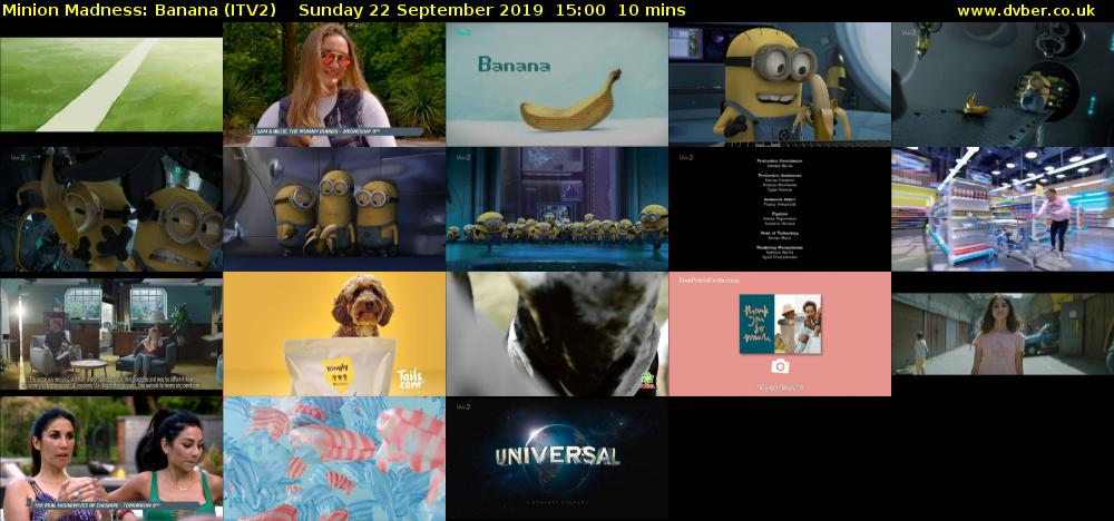 Minion Madness: Banana (ITV2) Sunday 22 September 2019 15:00 - 15:10