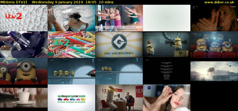 Minions (ITV2) Wednesday 9 January 2019 18:05 - 18:15