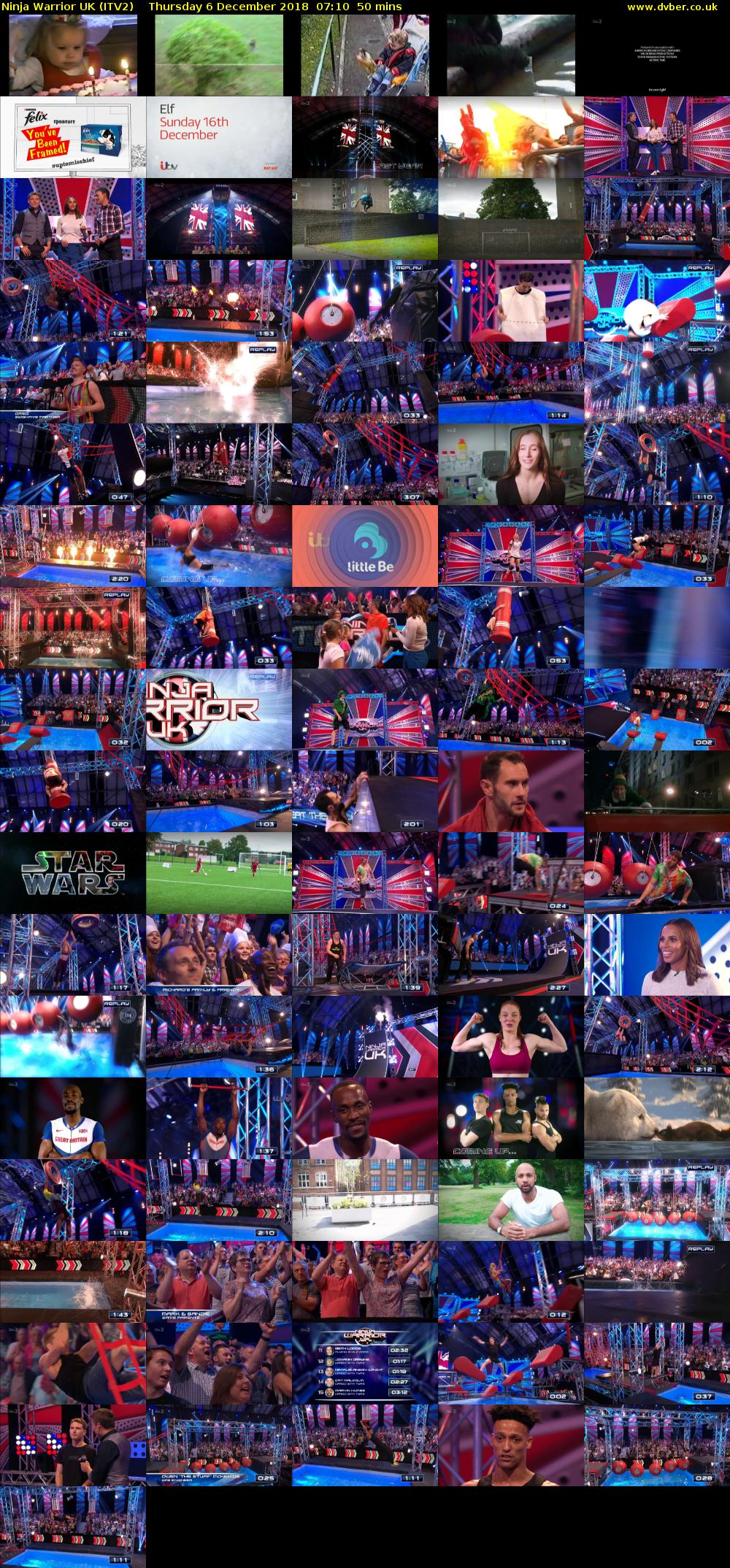 Ninja Warrior UK (ITV2) Thursday 6 December 2018 07:10 - 08:00