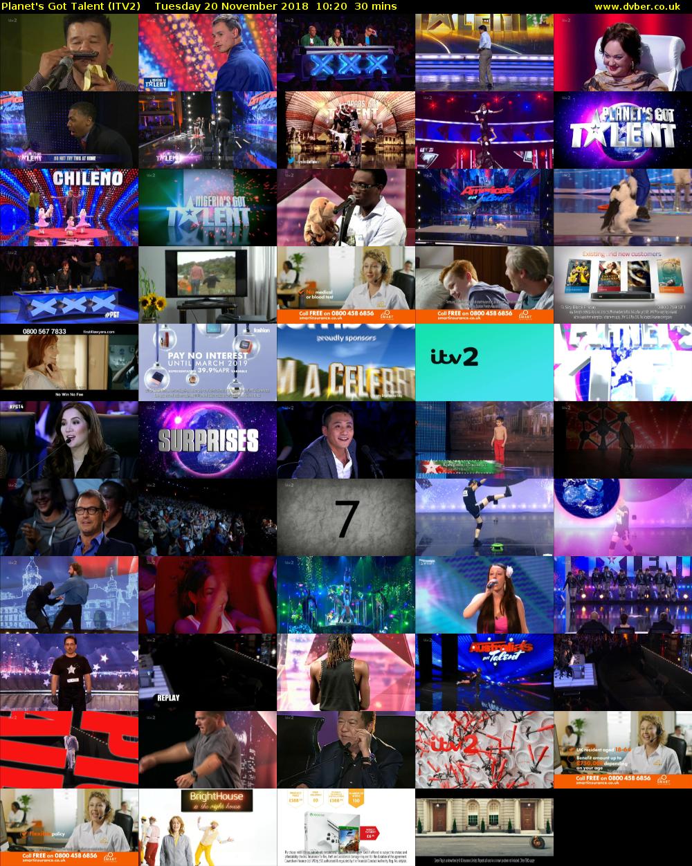 Planet's Got Talent (ITV2) Tuesday 20 November 2018 10:20 - 10:50