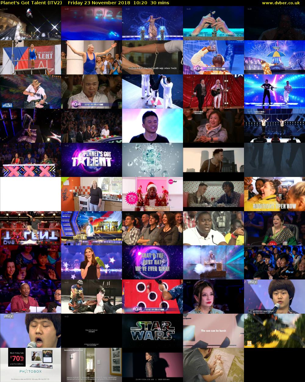 Planet's Got Talent (ITV2) Friday 23 November 2018 10:20 - 10:50